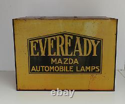 Vintage Mazda Auto Light Bulb Eveready Display Dealer Cabinet Extremely RARE