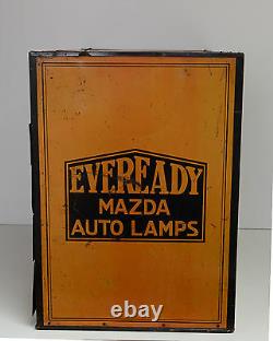 Vintage Mazda Auto Light Bulb Eveready Display Dealer Cabinet Extremely RARE