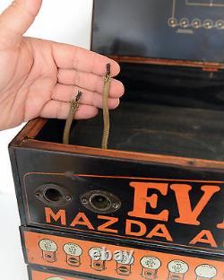 Vintage Mazda Auto Light Bulb Eveready Display Dealer Cabinet Extremely RARE