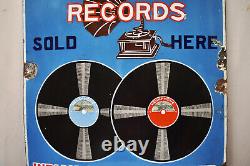 Vintage Megaphone Records Porcelain Enamel Advertising Sign 24x18 Inches Rare
