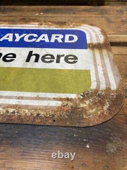 Vintage Metal Sign Rare Original Double Sided