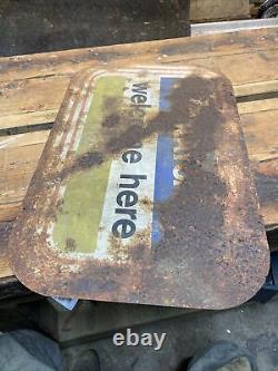 Vintage Metal Sign Rare Original Double Sided