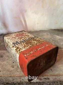 Vintage Mobiloil D SAE50 1 Gallon Drum Can Tin Very Rare Garage Collectible