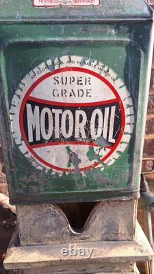 Vintage Morris's Shrewsbury 5 Gallon Pyramid Oil Can Automobilia Garage, Rare