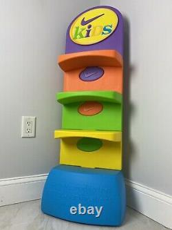 Vintage NIKE Shoe Display Kids Sneakers Sign Check Swoosh Multicolor 90s RARE