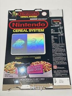 Vintage Nintendo 1989 Ralston Hologram empty cereal box NES Mario Zelda RARE