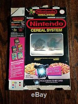Vintage Nintendo 1989 Ralston Hologram empty cereal box NES Mario Zelda RARE