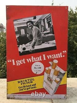 Vintage Old 1930's Wills Bristol Filter Cigarette Adv Tin Sign Board Rare