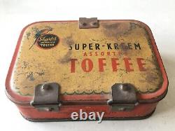 Vintage Old 1930s Sharps Super Kreem Toffee Advertising Tin Box Rare England
