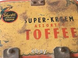 Vintage Old 1930s Sharps Super Kreem Toffee Advertising Tin Box Rare England