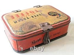 Vintage Old 1930s Sharps Super Kreem Toffee Advertising Tin Box Rare England