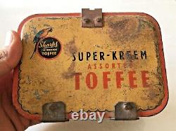 Vintage Old 1930s Sharps Super Kreem Toffee Advertising Tin Box Rare England