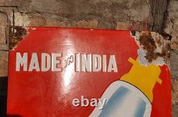 Vintage Old Antique Rare Bengal Bulb Porcelain Enamel Sign Board