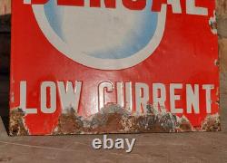 Vintage Old Antique Rare Bengal Bulb Porcelain Enamel Sign Board