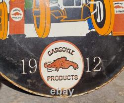 Vintage Old Antique Rare Gargoyle Mobil Oil Advanced Porcelain Enamel