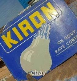 Vintage Old Antique Rare Kiron Bulb Embossed Porcelain Enamel Sign Board