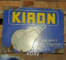 Vintage Old Antique Rare Kiron Bulb Embossed Porcelain Enamel Sign Board