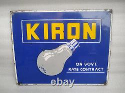 Vintage Old Original Advertising Porcelain Enamel Sign Kiron Bulb And Tube Rare