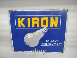 Vintage Old Original Advertising Porcelain Enamel Sign Kiron Bulb And Tube Rare