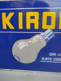 Vintage Old Original Advertising Porcelain Enamel Sign Kiron Bulb And Tube Rare