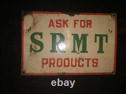 Vintage Old Original Advertising Porcelain Enamel Sign S R M T Transport Rare
