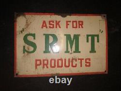 Vintage Old Original Advertising Porcelain Enamel Sign S R M T Transport Rare