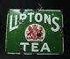 Vintage Old Original Porcelain Enamel Sign Lipton's Tea England Rare Collectible