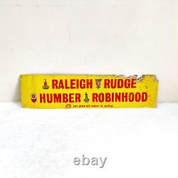 Vintage Old Raleigh Rudge Humber Robinhood Cycle Advertising Metal Sign Rare S52