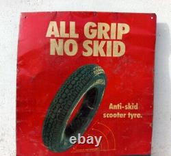 Vintage Old Rare Apollo Scooter Tyre Shop Displayed Adverting Tin Sign Board