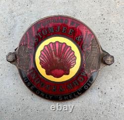 Vintage Old Rare Copper Enamel Shell Motor Oil RustomJee & Co. Logo Batch