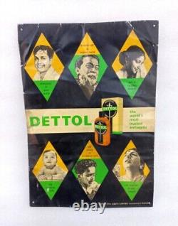 Vintage Old Rare Dettol Liquid Advertising Collectible Litho Tin Sign England