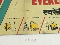 Vintage Old Rare Eveready Locks Adv. Iron Tin Sign Board