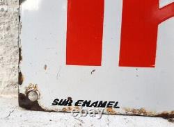 Vintage Old Rare Inchek Tyre Highway Oil Gas Station Porcelain Enamel Sign Board
