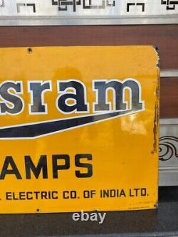 Vintage Old Rare Original Osram Lamps Porcelain Enamel Adv Sign Board