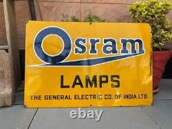 Vintage Old Rare Original Osram Lamps Porcelain Enamel Adv Sign Board