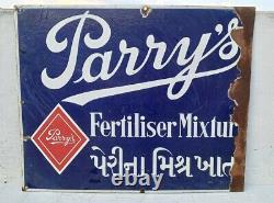 Vintage Old Rare Parry's Fertiliser Mixtures Ad Fine Porcelain Enamel Sign Board