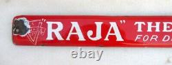 Vintage Old Rare Raja the king Of Brilliantines Hair Dressing Enamel Sign Board