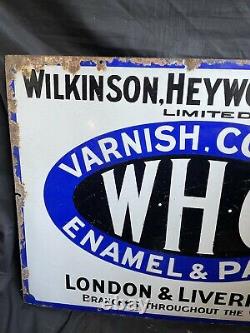 Vintage Old Rare'W. H. C LTD Enamel & Paint' Sign Board Collectible London