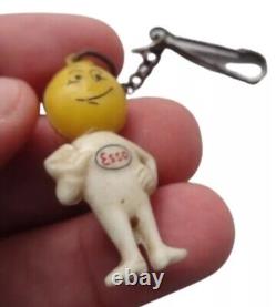 Vintage Old Ultra Rare Esso Argentina Keychain Mascot Figure Advertising