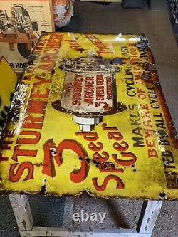 Vintage Original Enamel Sign Sturmey Archer Rare