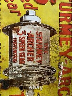 Vintage Original Enamel Sign Sturmey Archer Rare