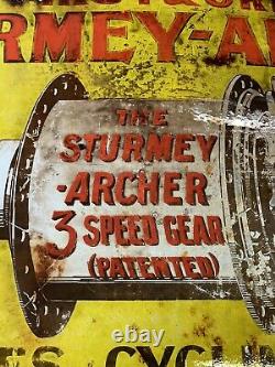 Vintage Original Enamel Sign Sturmey Archer Rare