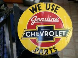 Vintage Original Genuine Chevrolet Parts 19 X 17 Flange Metal Signrare! Nice