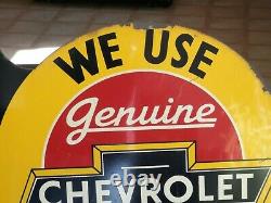 Vintage Original Genuine Chevrolet Parts 19 X 17 Flange Metal Signrare! Nice