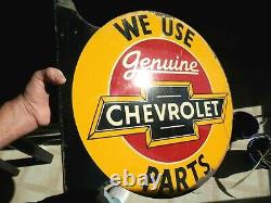 Vintage Original Genuine Chevrolet Parts 19 X 17 Flange Metal Signrare! Nice