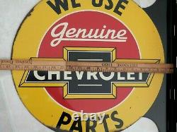 Vintage Original Genuine Chevrolet Parts 19 X 17 Flange Metal Signrare! Nice