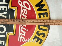 Vintage Original Genuine Chevrolet Parts 19 X 17 Flange Metal Signrare! Nice