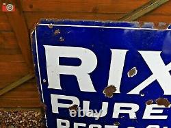 Vintage Original Large Enamel Sign Rix & Co. Pure Teas. Very Rare, Good Size