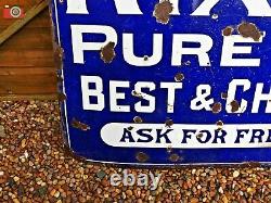 Vintage Original Large Enamel Sign Rix & Co. Pure Teas. Very Rare, Good Size