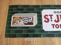Vintage Original Ogdens St Julien Tobacco Enamel Sign Large Rare